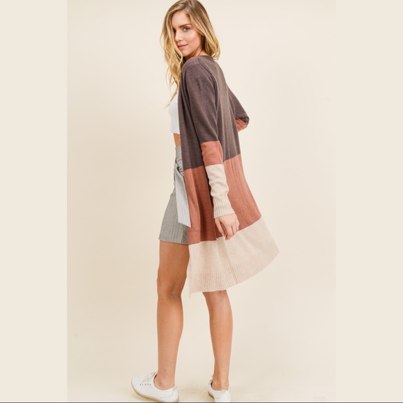 Long Sleeve Color Block Cardigan - Picture 5 of 6